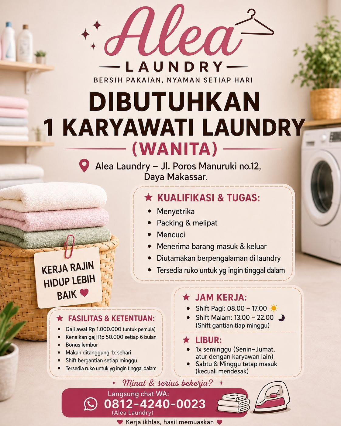 Kesempatan Bergabung dengan Alea Laundry Makassar