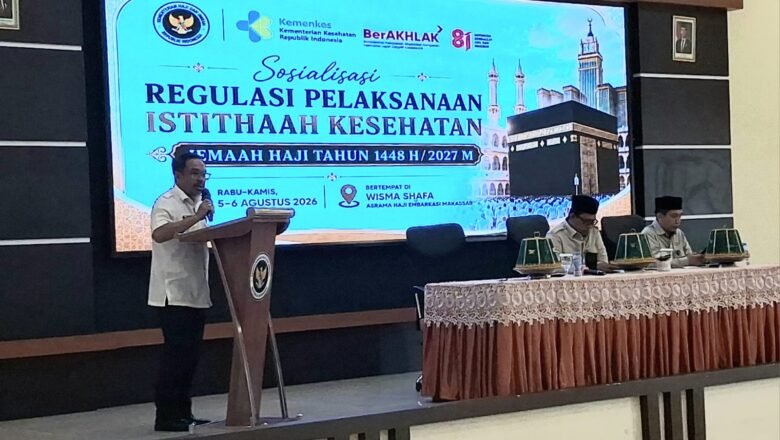 Dinkes Apresiasi Kemenhaj Sulsel Gelar Sosialisasi Regulasi Pelaksanaan Istita’ah Kesehatan Jemaah Haji 1448/2027