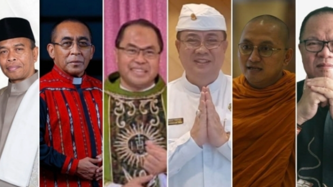 Enam Pemuka Agama Pembaca Doa Kebangsaan di Monas